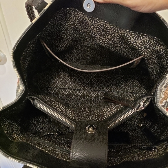 EC Brighton Africa Stories "Safara" Coated Canvas Painted Handbag Tote, … - Picture 9 of 12